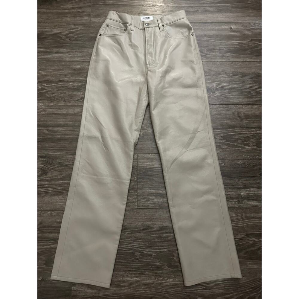AGOLDE RECYCLED LEATHER 90'S PINCH TAUPE WAIST SIZE 27